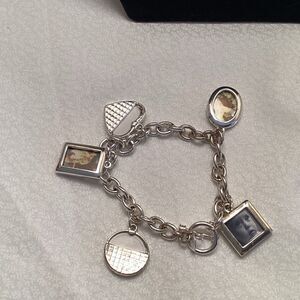 Premier Design Brand Silvertone Heavy Link Photo Frame Bracelet